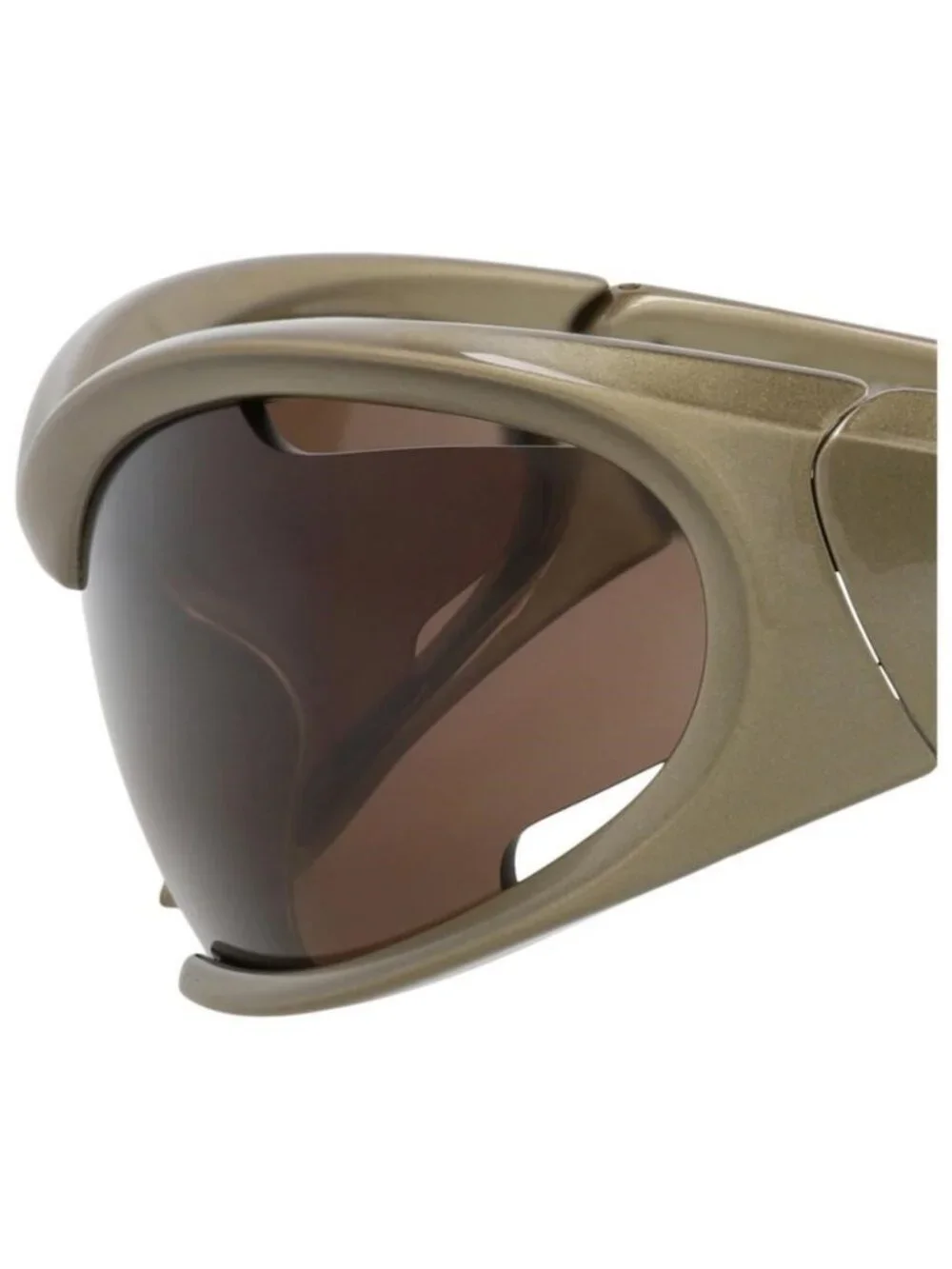 New Balenciaga Unisex Shield/Wrap Green Green Brown Fashion Designer Sunglasses